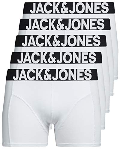 JACK & JONES Herren 5er Pack Boxershorts Mix Unterwäsche Mehrpack,5er Pack Weiß,XXL von JACK & JONES