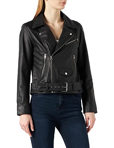 JJXX Damen Jjxx Jxcalvin Leather Biker Jkt Noos Lederjacke, Schwarz, L EU von JACK & JONES