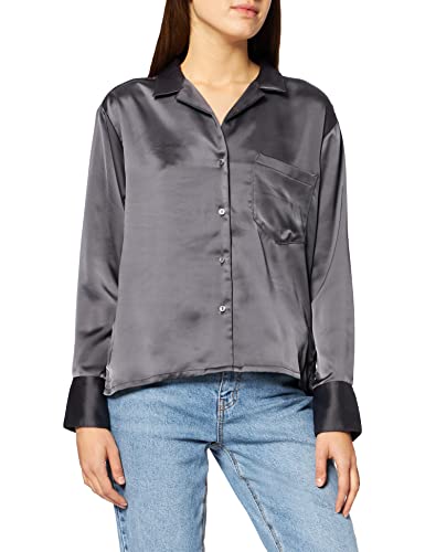 JJXX Women's JXEVA LS Comfort Satin Shirt NOOS Bluse, Asphalt, XS von JACK & JONES