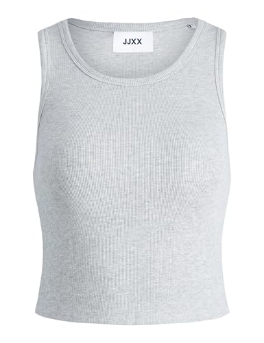 JJXX Damen Jxfallon Sl Rib Tank Top Noos T-Shirt, Light Grey Melange, XS EU von JJXX