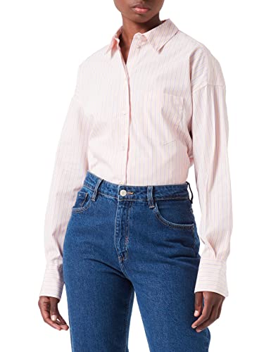 JACK&JONES Women's JJXX JXJAMIE LS Relaxed POPLIN Shirt NOOS Blouse, Tropical Peach, S von JACK & JONES