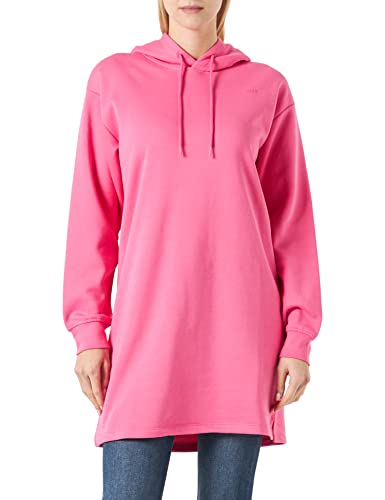 Jack & Jones Women's JXABBIE LS REL Every Brush Hood Dress Sweatkleid, Carmine Rose/Print:Magenta JJXX Logo, L von JACK & JONES