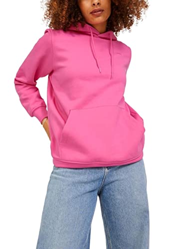 JJXX Women's Jxabbie RLX Ls Every Hood SWT Noos Kapuzenpullover, Carmine Rose/Print:Magenta Logo, XS von JACK & JONES