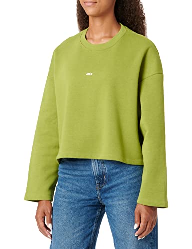 JACK&JONES Women's JXABBIE LS Wide Every Brush Crew SN Sweatshirt, Woodbine/Print:White JJXX Logo, M von JACK & JONES