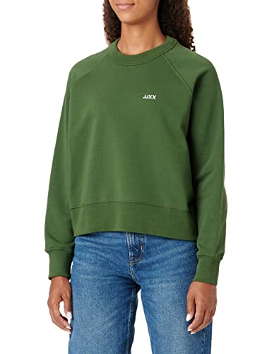 JACK&JONES Women's JXCAITLYN LS Oversize TIME Sweat NOOS Sweatshirt, Black Forest/Detail:EMB Moonbeam, L von JACK & JONES