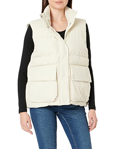 JACK & JONES Women's JXCARLA Note Puffer Vest SN Pufferweste, Bone White, M von JACK & JONES