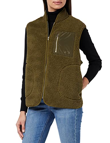 JACK&JONES Women's JXJULIE Teddy Vest SN Weste, Dark Olive, M von JACK & JONES