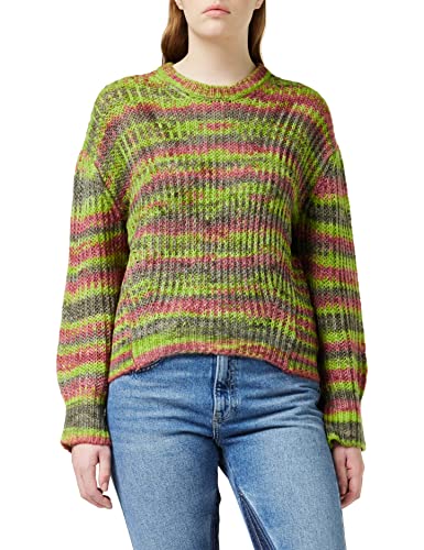 JACK & JONES Women's JXSIMONE Crew Neck Knit NOOS Pullover, Woodbine/Multi Space dye, XS von JACK & JONES