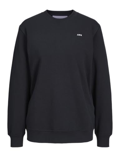 JJXX Damen Jxabbie Ls Rel Every Brush Crew Noos Sweatshirt, Black/Print:white Jjxx Logo, XL EU von JACK & JONES