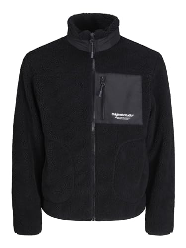 JACK & JONES Herren Jorvesterbro Teddy Jacket Sn Pls, Schwarz, 4XL von JACK & JONES