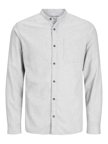 JACK & JONES Herren Freizeithemd Komfort Fit Freizeithemd 12235975,Light Grey Melange,S von JACK & JONES