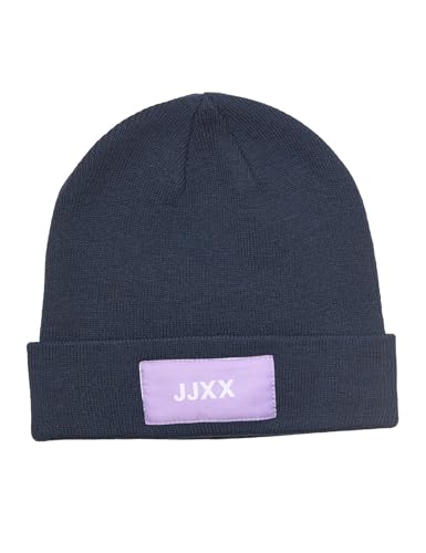JACK & JONES Damen Jjxx Jxbasic Logo Beanie Sn Strickmützen für Damen, Navy Blazer, Einheitsgröße von JJXX