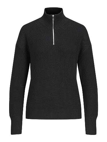 JJXX Damen Jxleya Twist Half Zip Strik Noos Strickpullover, Schwarz, XL EU von JACK & JONES