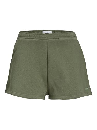 JJXX Women's JXABBIE HW RLX Every Brush SN Shorts, Four Leaf Clover/Print:Loden Frost Logo, S von JACK & JONES