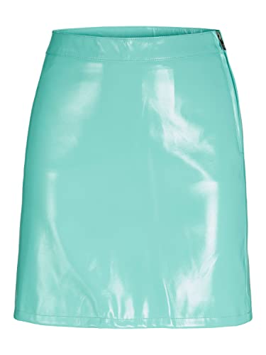 JJXX Women's JXROWE Short Faux Leather Skirt NOOS Rock, Aruba Blue/Detail:Shiny, M von JACK & JONES