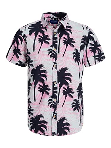 JACK & JONES Herren Jorjames Tulum AOP Shirt Ss Kurzarmhemd, Prism Pink, XL von JACK & JONES