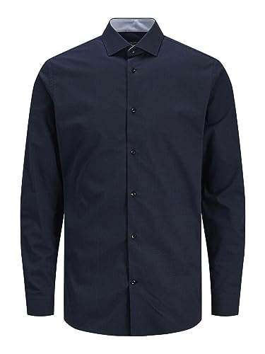 JACK & JONES Herren Oberhemd Slim Fit 12238034 ,Perfect Navy/Fit:slim Fit ,M von JACK & JONES