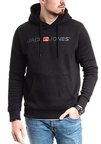 JACK & JONES Herren Kapuzenpullover (Schwarz Print Asphalt (Corp 054, XL)) von JACK & JONES