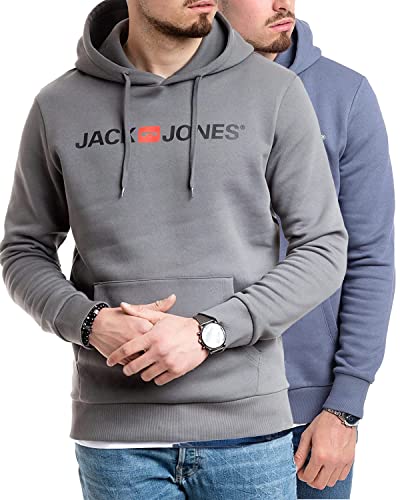 JACK & JONES Herren Hoodie Pullover mit Kapuze Sweatshirt Kapuzenpullover für Männer aus Baumwolle mit Logo/Auswahl an Designs und Farben (Doppelpack Hood 4 (054 China/054Sed, XL)) von JACK & JONES