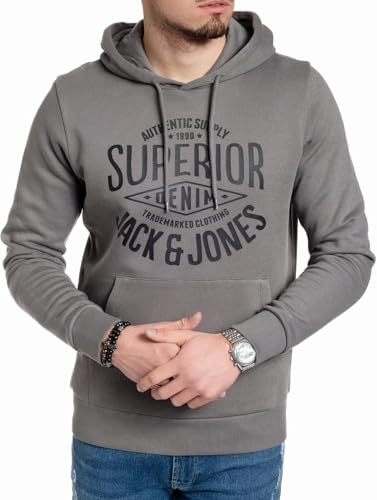 JACK & JONES Herren Hoodie Pullover mit Kapuze Sweatshirt Kapuzenpullover für Männer aus Baumwolle mit Logo/Auswahl an Designs und Farben (Sedona Sage SUP Corvin/605 XXL) von JACK & JONES