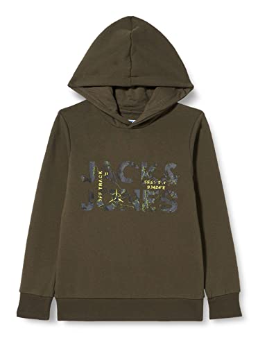 Jack & Jones Boy's JCOTECH Logo Sweat Hood JNR Kapuzenpullover, Forest Night, 152 von JACK & JONES