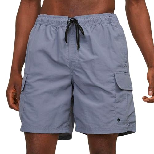 JACK & JONES Herren JPSTFIJI JJSWIM Cargo LY Badeshorts, Flint Stone, M von JACK & JONES