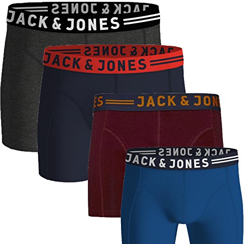 JACK & JONES Herren Boxershorts 4er Pack Trunks Shorts Baumwoll Mix Unterhose GGa.1y (M, 4er Pack Print #29-B) von JACK & JONES