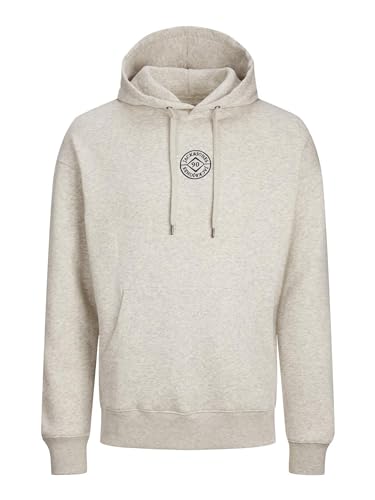 Jack & Jones Herren JJECOSMO Sweat Hood NOOS Kapuzenpullover, White Melange, M von JACK & JONES