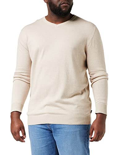 Jack & Jones Herren JJEEMIL Knit V-Neck NOOS, Oatmeal/Detail:Melange, M EU von JACK & JONES