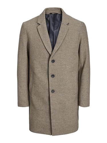 Jack & Jones Herren JJEMORRISON Wool Coat SN Wollmantel, Crockery/Checks:Check, L von JACK & JONES