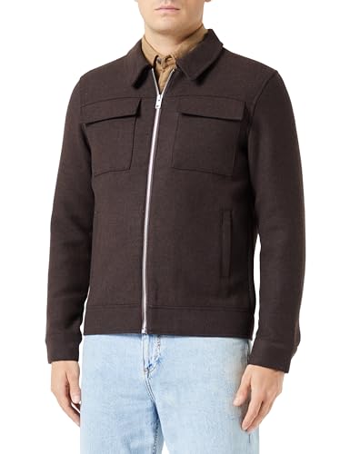 Jack & Jones Herren JJEMORRISON Wool Jacket SN Wolljacke, Seal Brown/Pattern:Herringbone, XXL von JACK & JONES