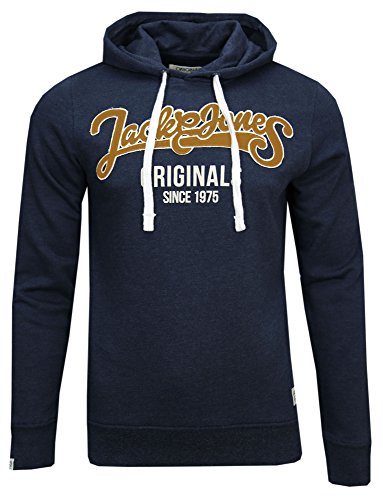 Jack & Jones Herren JJORCOMPANY Sweat Hood Kapuzenpullover, Blau (Dress Blues/Slim Dress Blue Mélange), Medium (Herstellergröße: M) von JACK & JONES