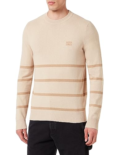 Jack & Jones Herren Jcotwill Knit Crew Neck Strickpullover, Moonbeam, XL von JACK & JONES