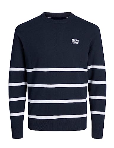 Jack&Jones Herren Jcotwill Knit Crew Neck Strickpullover, Navy Blazer, L von JACK & JONES