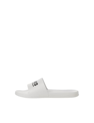 JACK & JONES Herren Jfwollie Slider Ln Badelatschen, White, 46 EU von JACK & JONES
