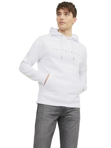 JACK & JONES Herren Jjestar Jj Sweat Hood Noos Kapuzenpullover, Weiß, S EU von JACK & JONES