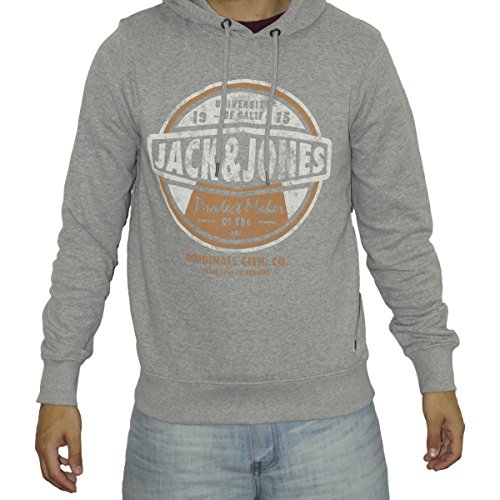 JACK & JONES Herren Kapuzenpullover Jjorkevin Sweat Hood, Gr. XX-Large, Grau (Light Grey Melange Fit:REG) von JACK & JONES