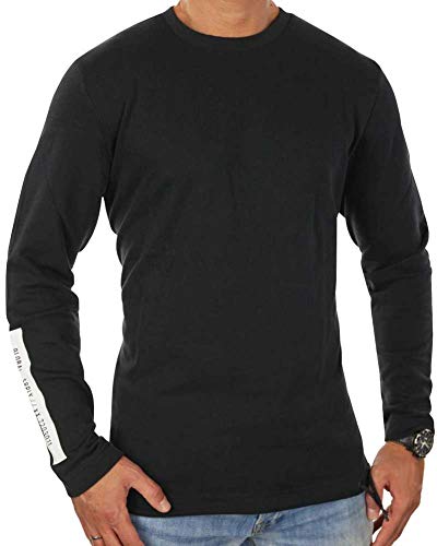 Jack & Jones Herren Rundhals Sweatshirt | Langarm Rundhals Pullover Outfit Party, Größe:S;Farbe:Black von JACK & JONES