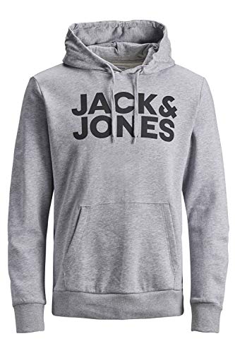 Jack & Jones Jjecorp Noos Logo-Kapuzenpullover für Herren, Grau (Light Grey Melange Detail: Reg Fit 19 Melange), Large von JACK & JONES
