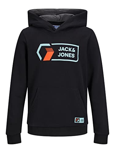 Jack & Jones Junior Jungen Jcologan Jnr Sweat Hood Kapuzenpullover, Schwarz, 140 EU von JACK & JONES