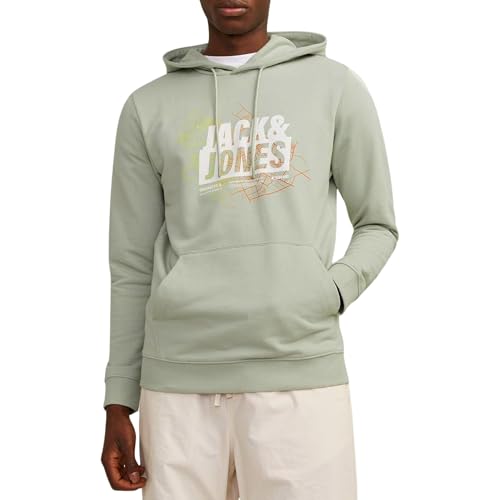 JACK & JONES Herren JCOMAP Summer Logo Sweat Hood Kapuzenpullover, Desert Sage,S von JACK & JONES