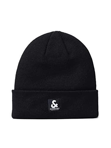 Jack & Jones Men's JACBACK to School Beanie Strickmütze, Black, ONE Size von JACK & JONES