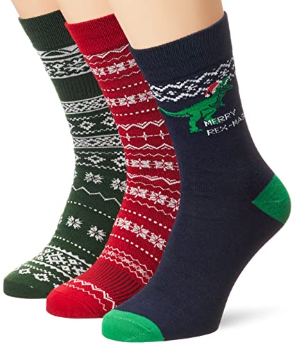 Jack & Jones Men's JACREXMAS GIFTBOX Socken, Scarlet Sage/Pack:Trekking Green-Navy Blazer, ONE Size von JACK & JONES