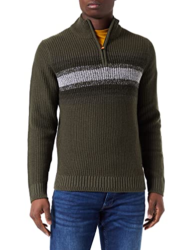Jack & Jones Men's JCOFRIDAY Knit Half Zip Pullover Sweater, Forest Night, L von JACK & JONES