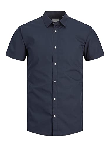 Jack & Jones Men's JJJOE SS Plain Shirt, Navy Blazer, S von JACK & JONES