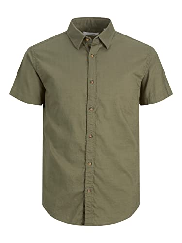 Jack & Jones Men's JJSLUB S/S Shirt, Olive Night, M von JACK & JONES