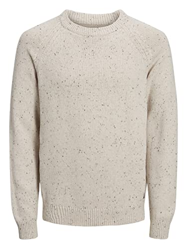 Jack & Jones Men's JORWOODLAND Knit Crew Neck Pullover Sweater, Moonbeam, XL von JACK & JONES