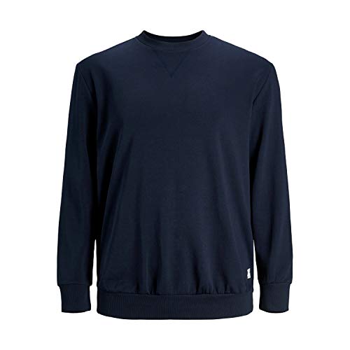 Herren Jack & Jones Basic Sweater Plus Size Langarm Sweatshirt Pullover Übergröße Jumper JJEBASIC, Farben:Navy, Größe Pullover:5XL von JACK & JONES