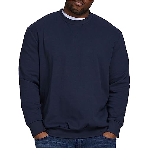 Herren Jack & Jones Basic Sweater Plus Size Langarm Sweatshirt Pullover Übergröße Jumper JJEBASIC, Farben:Navy, Größe Pullover:5XL von JACK & JONES