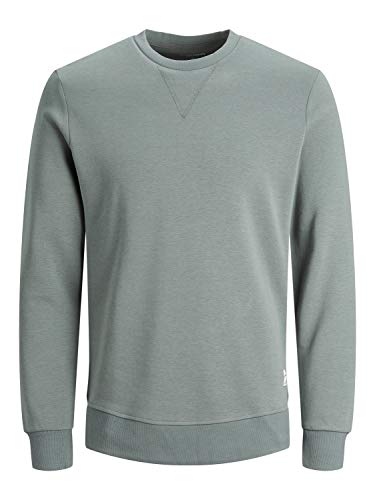 Herren Jack & Jones Basic Sweater | Langarm Sweatshirt Rundhals Pullover | Einfarbiger Jumper JJEBASIC, Farben:Grau-4, Größe Pullover:XXL von JACK & JONES